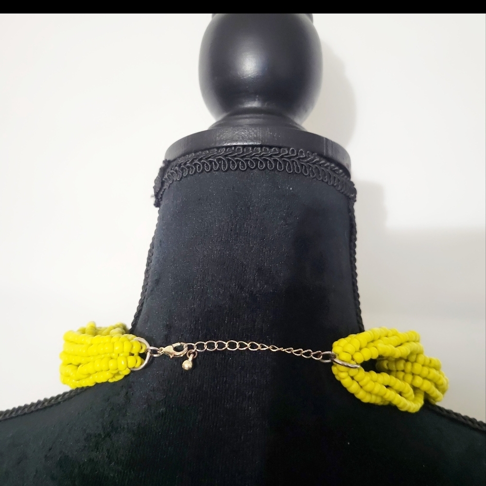 Anthropologie Yellow Beaded Necklace - Picture 3 of 3